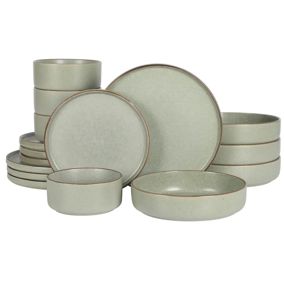 Plates and Bowl Dinnerware Set 16 Piece Gibson Elite Gelston Stoneware Reactive