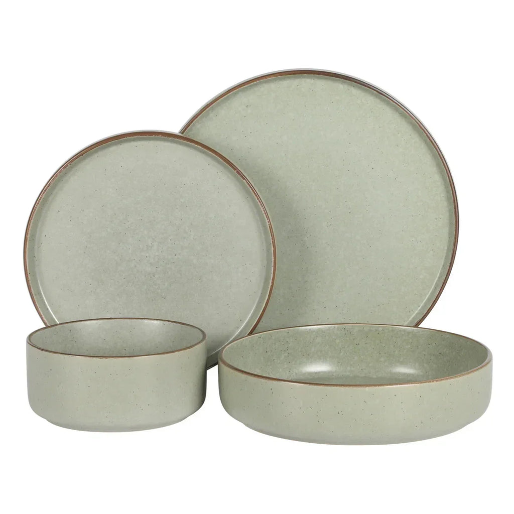 Plates and Bowl Dinnerware Set 16 Piece Gibson Elite Gelston Stoneware Reactive